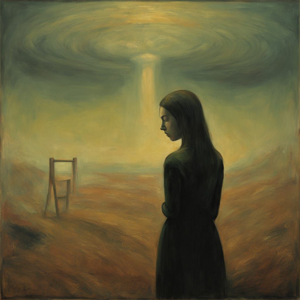 Melancholic Contemplation in Muted Colors