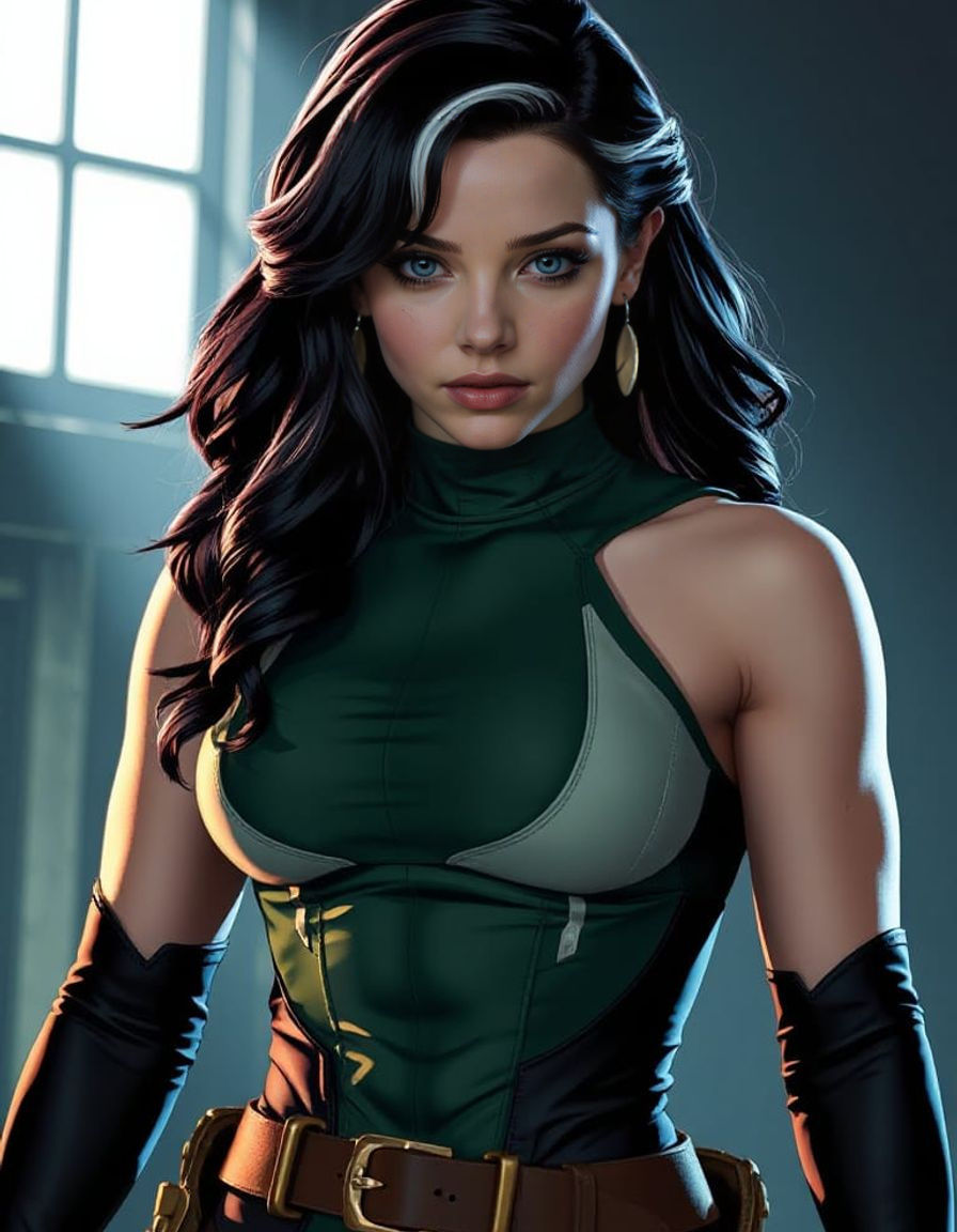 Dove Cameron as Rogue from X-Men in a Cinematic Portrait