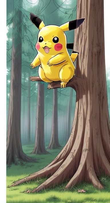 Pikachu in Misty Forest Concept Art