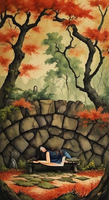 Autumnal Serenity in Overgrown Park, Poetic Realism