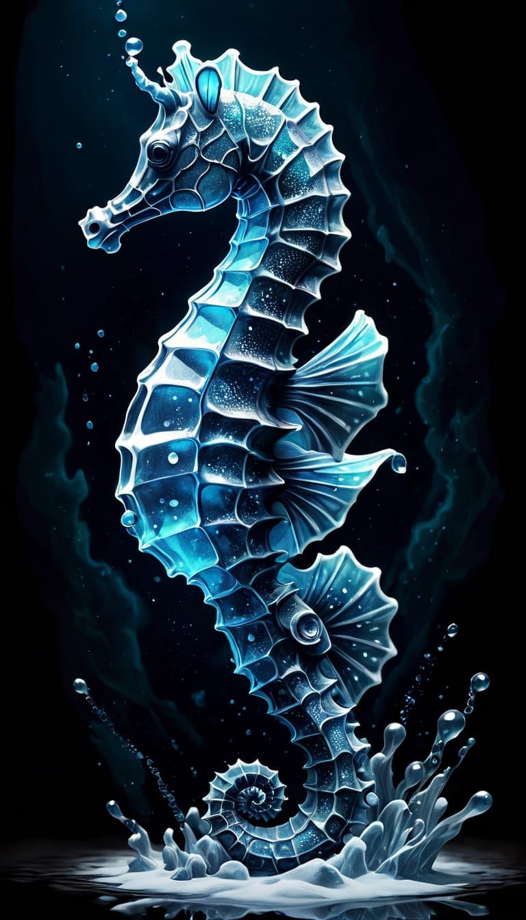 Water Sculpture Seahorse Tattoo Art