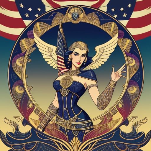 Art Deco Biarchy Flag with Diverse Unity