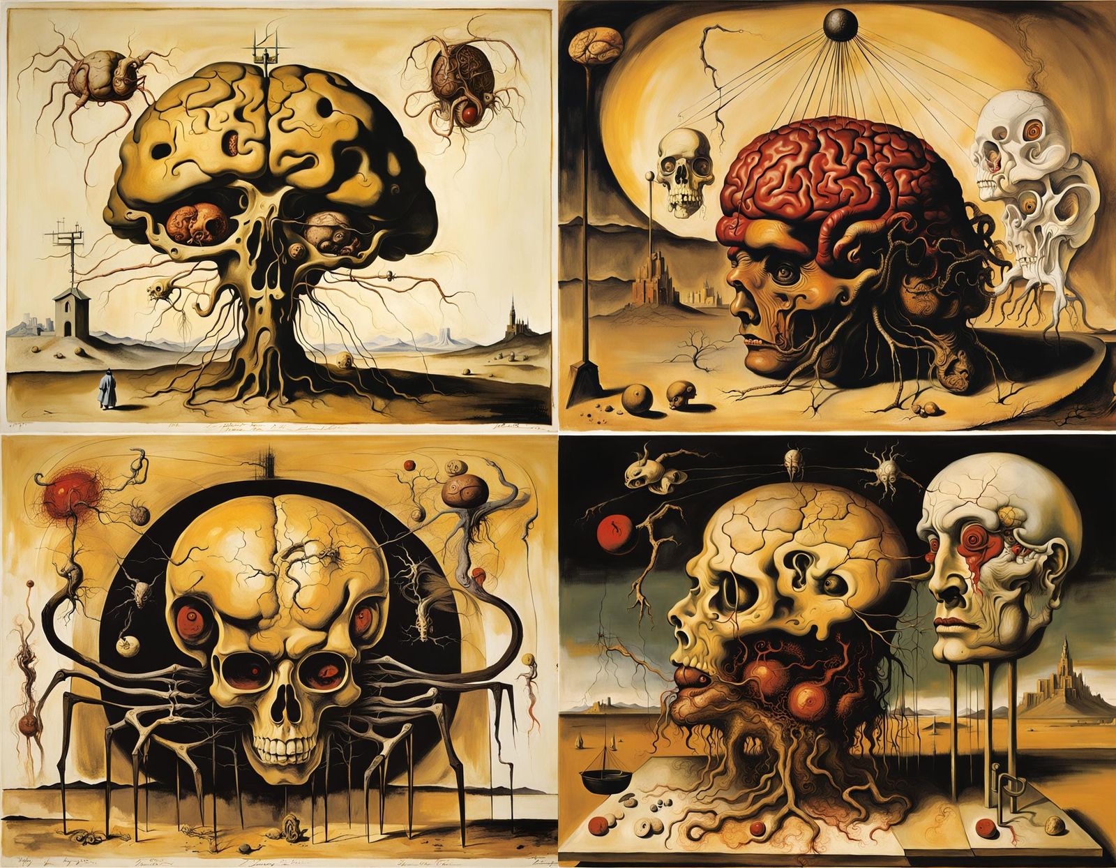 Surreal Anatomical Brain Study in Surrealist Style