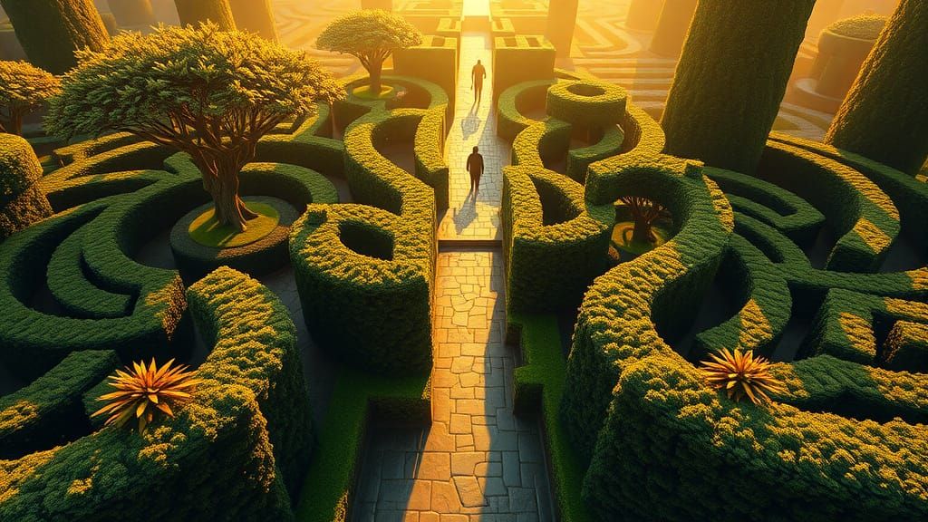 Ethereal Labyrinth in Golden Light