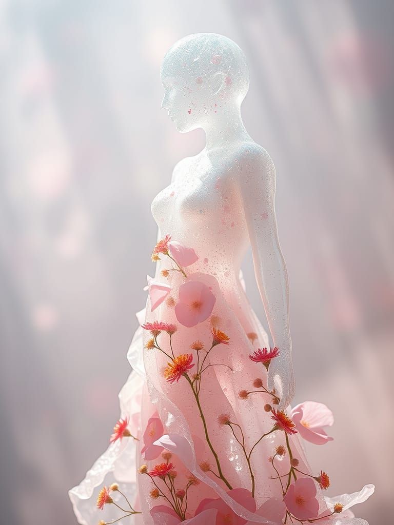 Airy Flower Figure in Soft Light