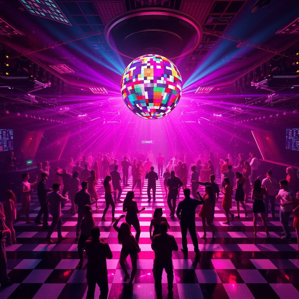 Disco Dreamscapes in Cyberpunk Style