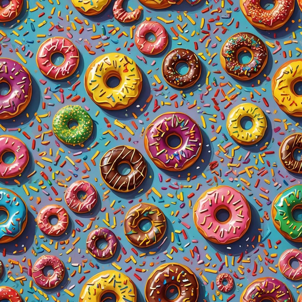 Whimsical Pop Art Donut with Money Sign