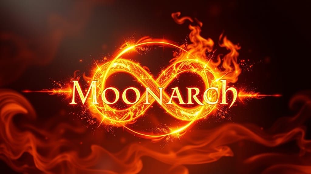 Moonarch Logotype in Shimmering Gold and Fiery Hues