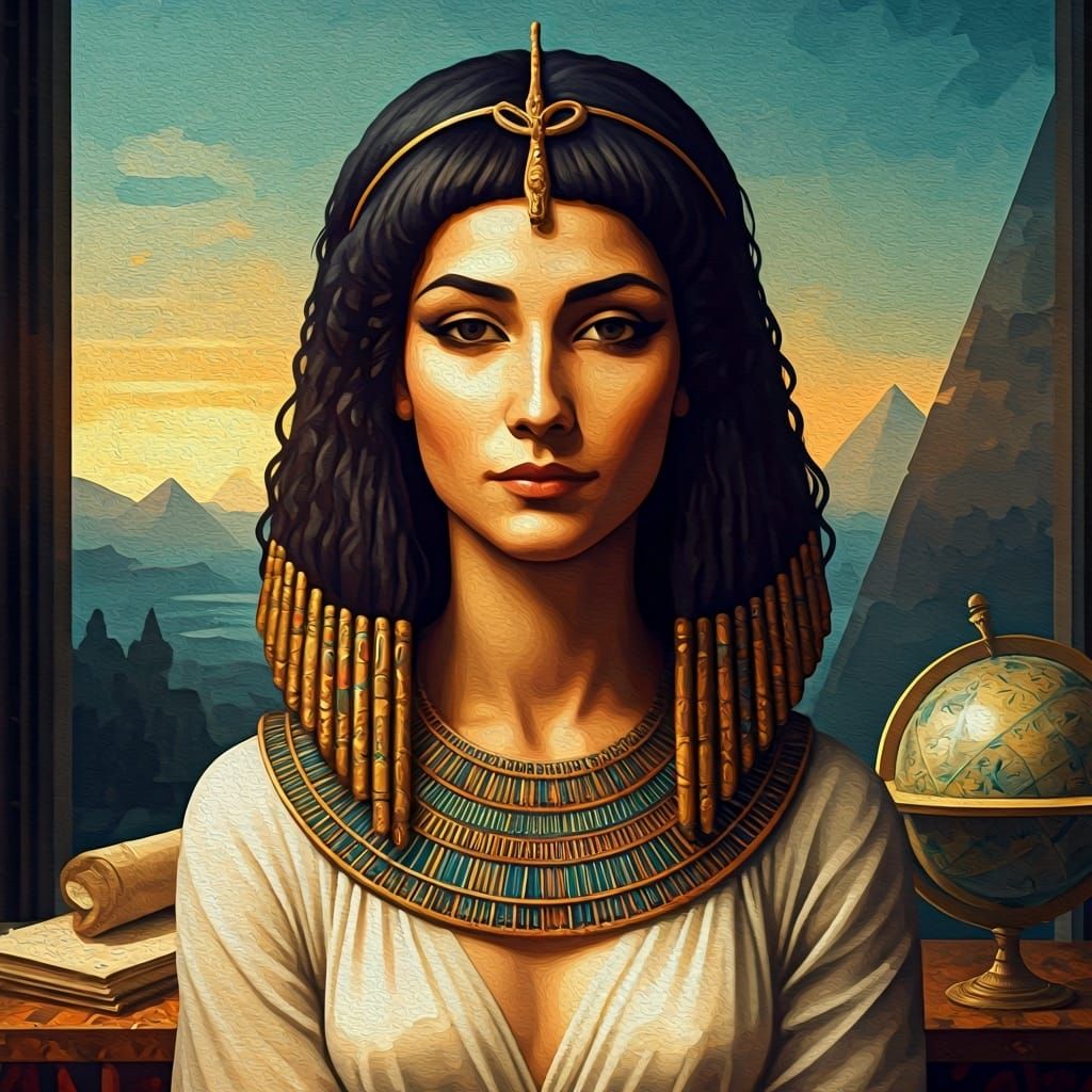 Cleopatra Portrait in Renaissance Style with Impasto