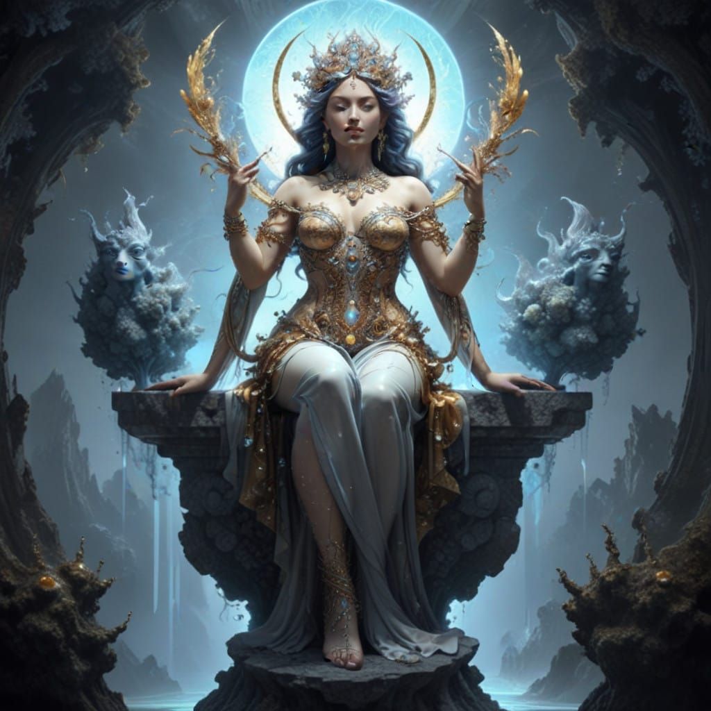 Surreal Goddess in Hyperealistic Abstract Art