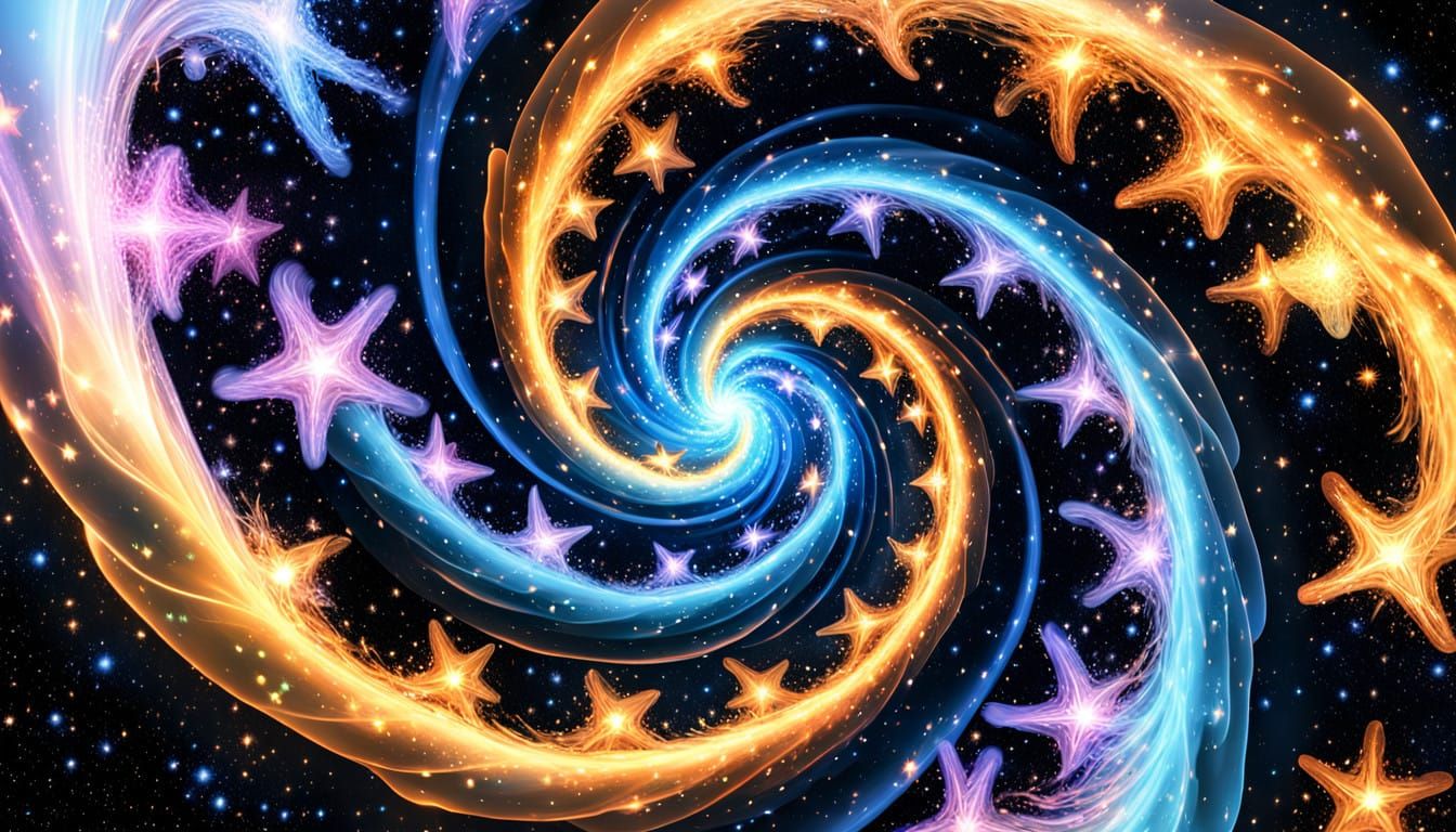 Twisted Nautilus of Celestial Wonders in Deep Space