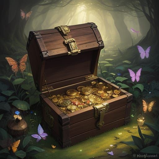 Enchanted Chest Overflowing with Butterflies