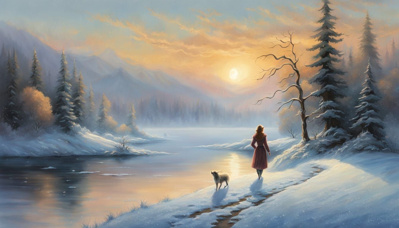 Ethereal Winter Escapade Under the Lunar Glow