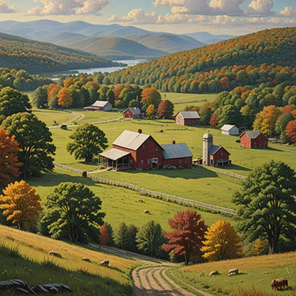 Rustic New York State Landscape in a Melancholic Mood