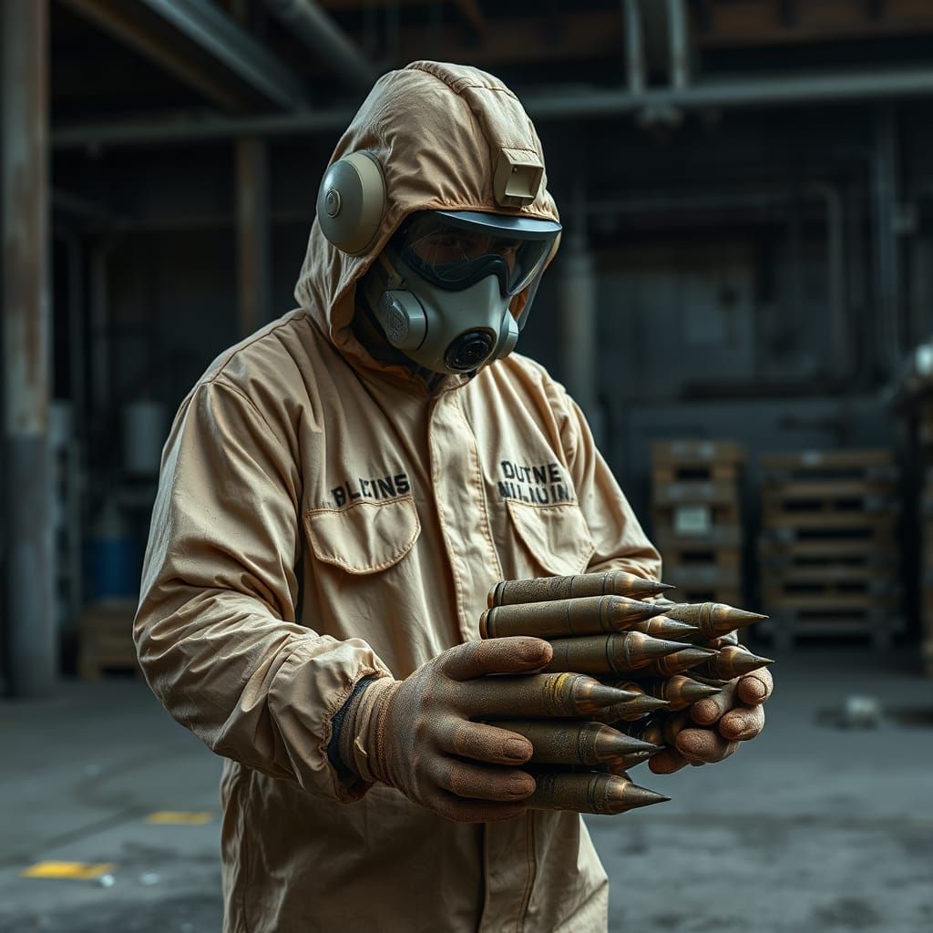 Hazmat Technician Handles Contaminated Materials