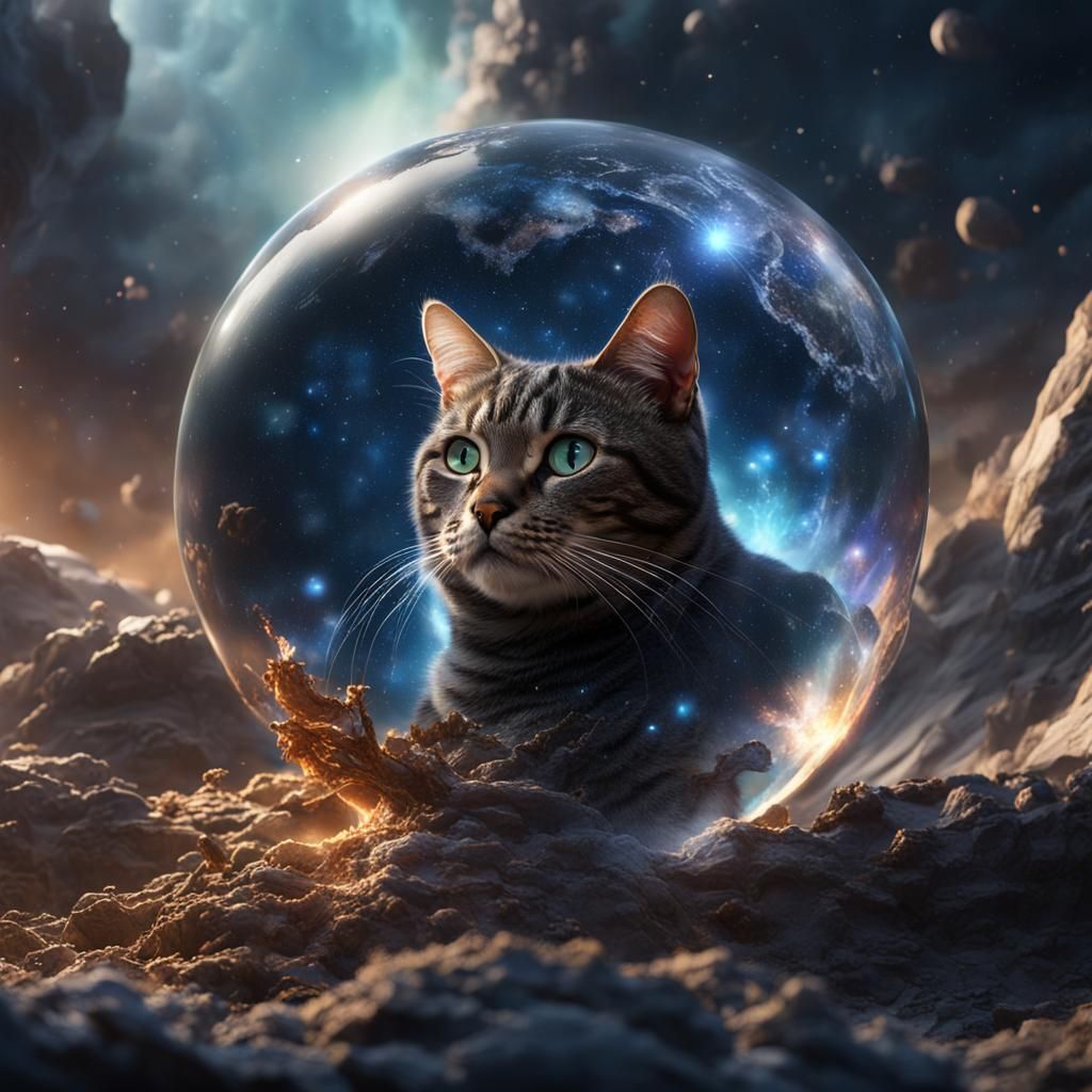 Earth as Marble on Cat Collar: Fantasy Concept Art