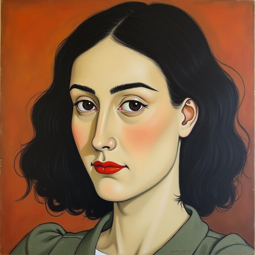 Modigliani Style Portrait with Visible Brushstrokes