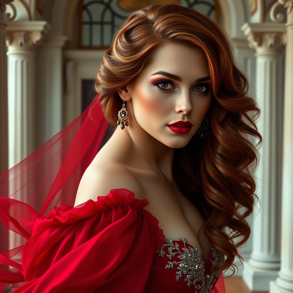 Timeless Elegance: A Haunting Portrait of Lady Seraphina Dev...