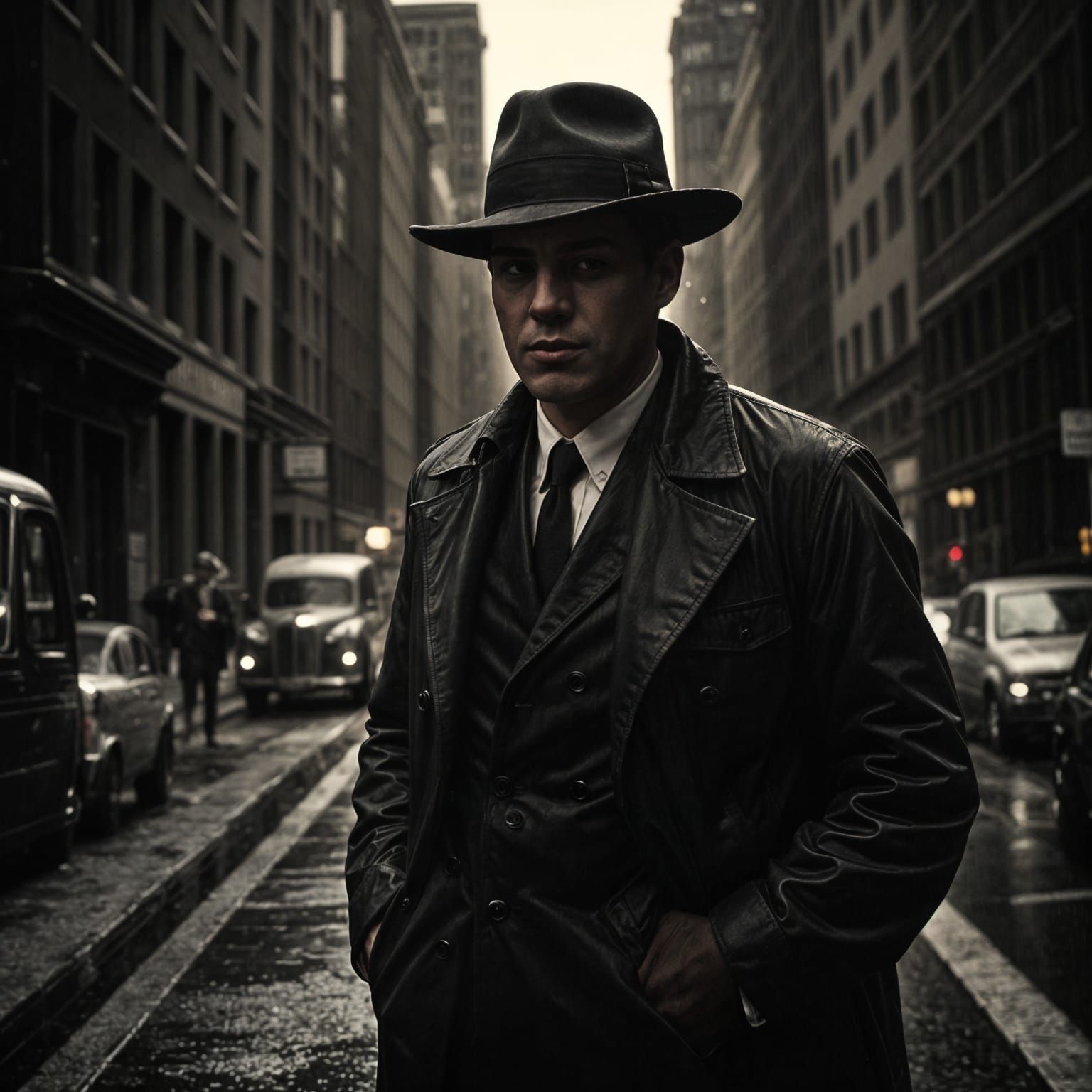 1940s PI on Rainy New York Stakeout Night