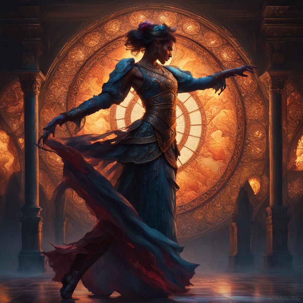 Dark Fantasy Dancer, Hyperdetailed Digital Art