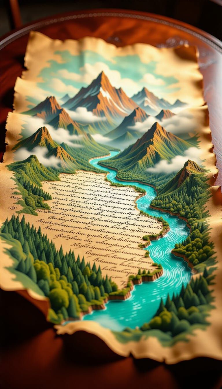 Ancient Map Transforms into 3D Landscape Diorama