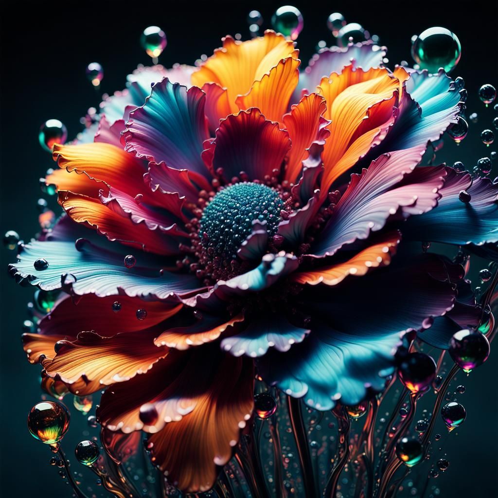 Spring Inspired Fluid Fractel Flower