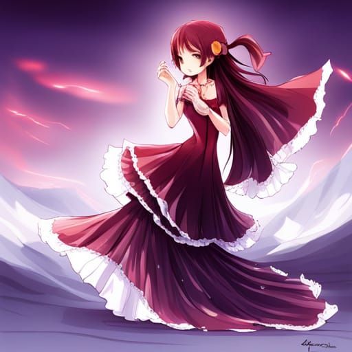 Flamenco Girl in Anime Art Style
