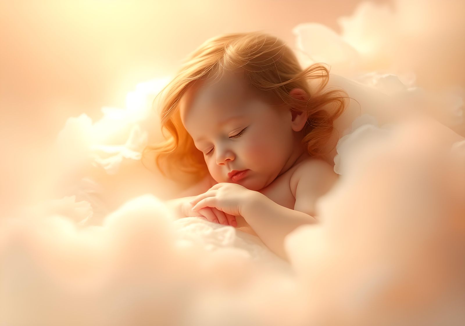 Ethereal Baby Girl in Peaceful, Tender Scene