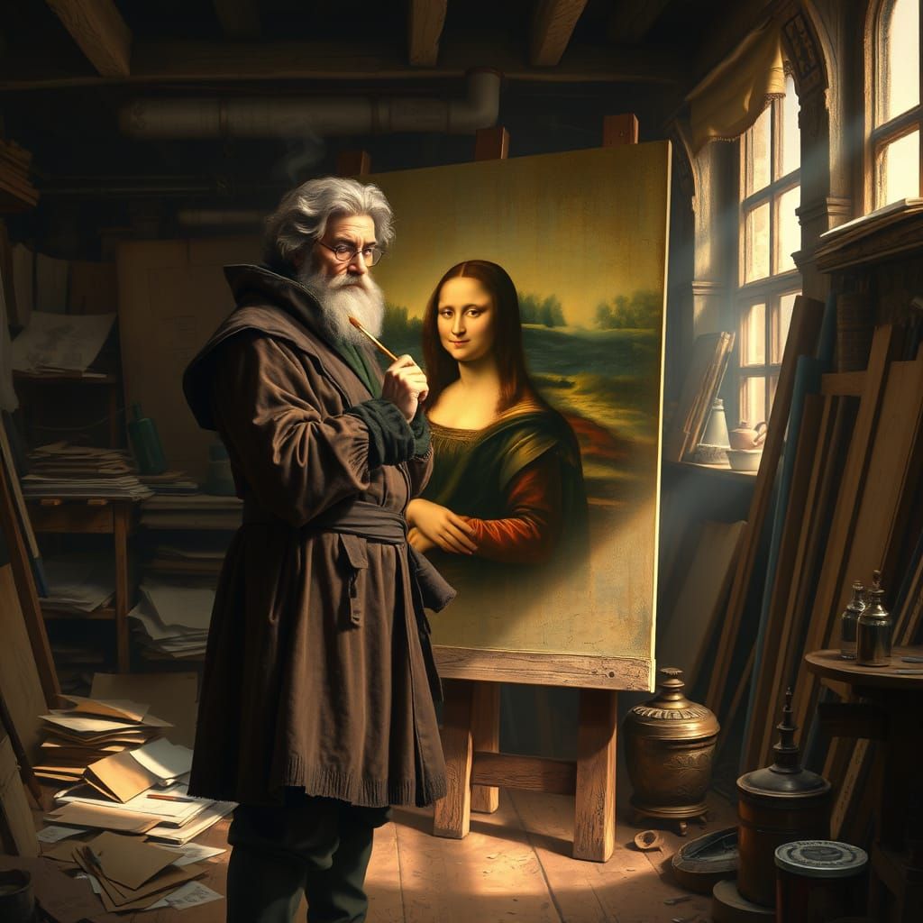 Renaissance Master at Work in Golden Light