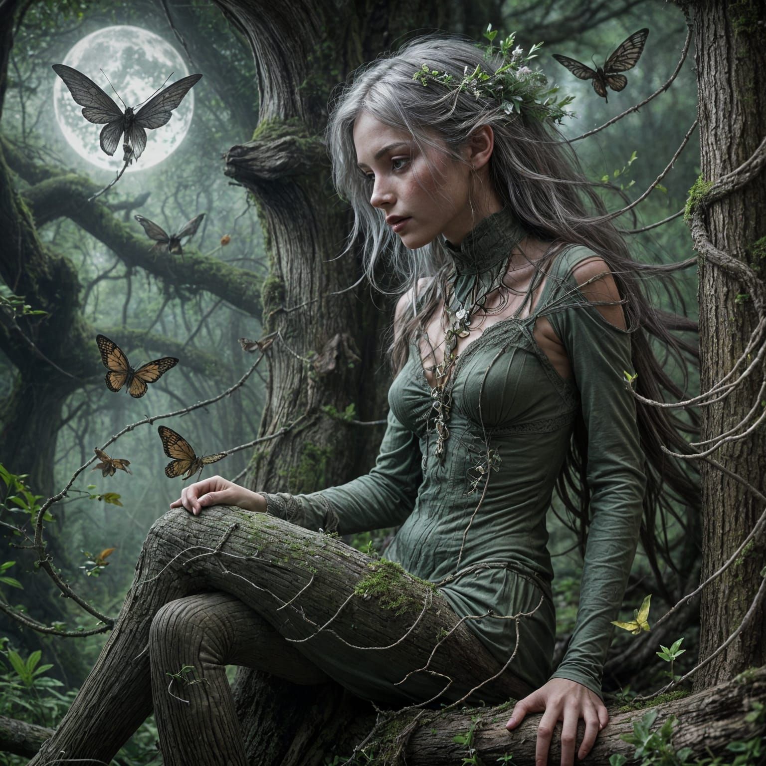 Enchanted Forest Fairy Girl Illustration