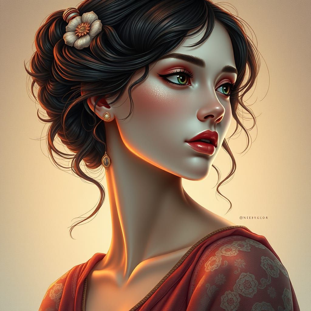 Ethereal Goddess with Vibrant Triadic Colors