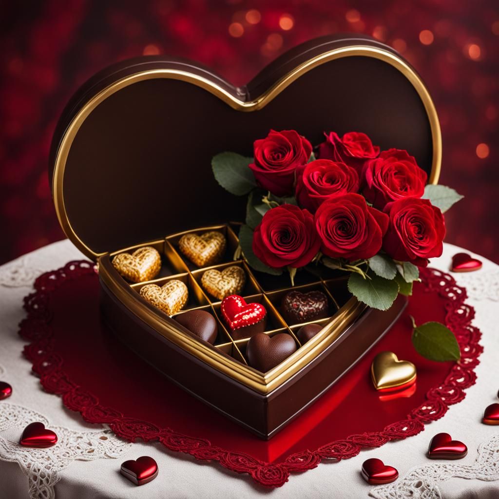 Surreal Chocolate and Roses Still Life