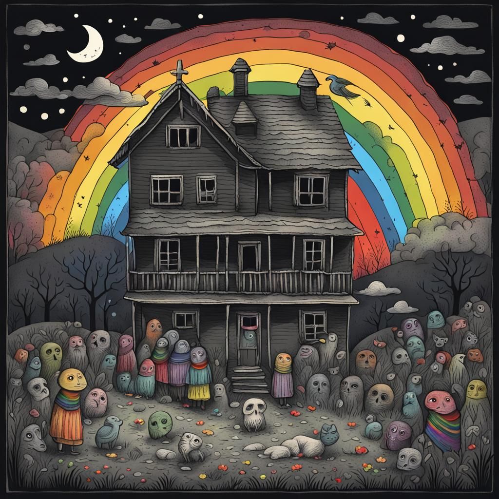 Nightmare in Bulgarian Folk Style: A Dark Illustration