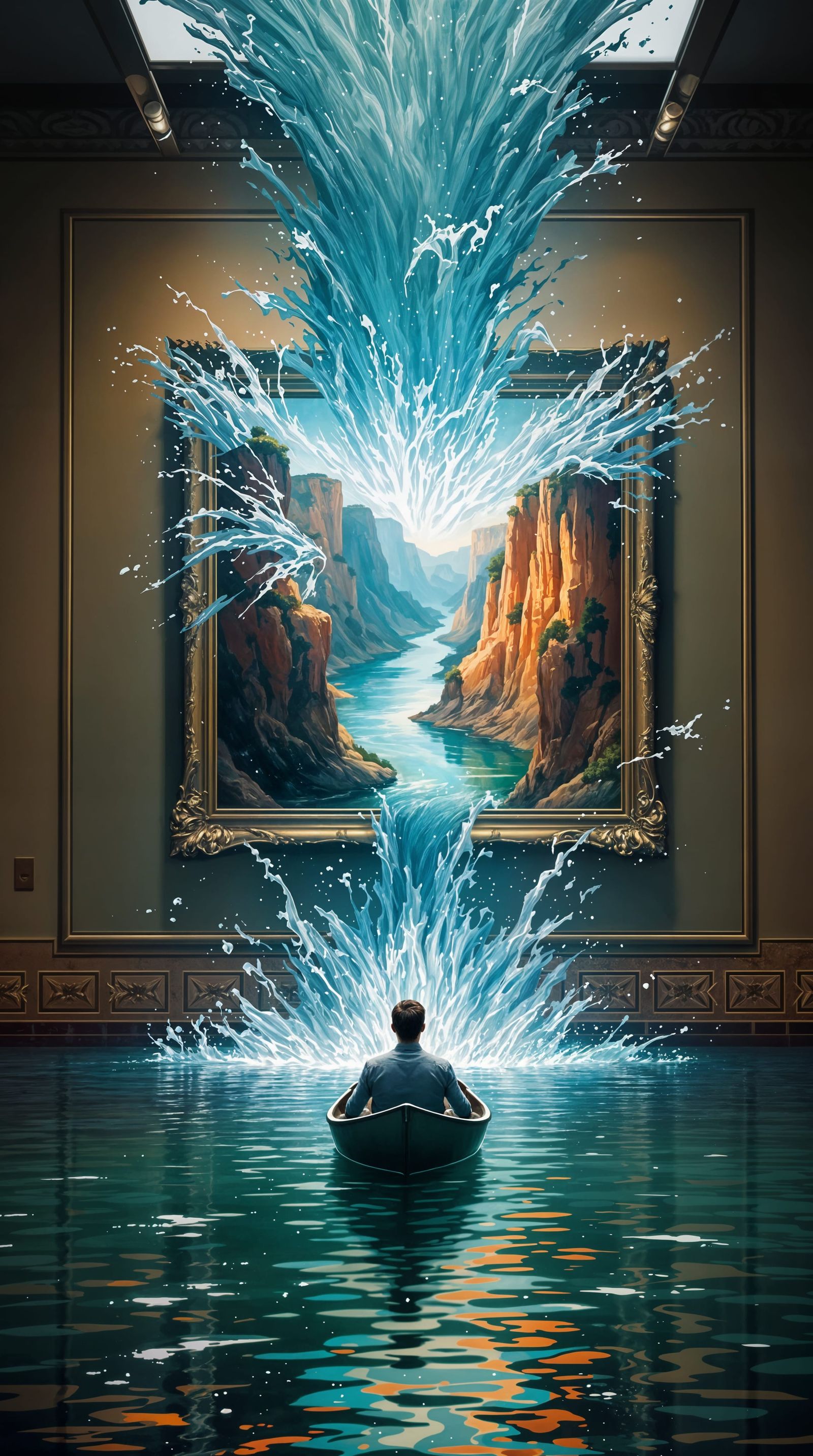 Vibrant Gallery Scene Transcends Reality