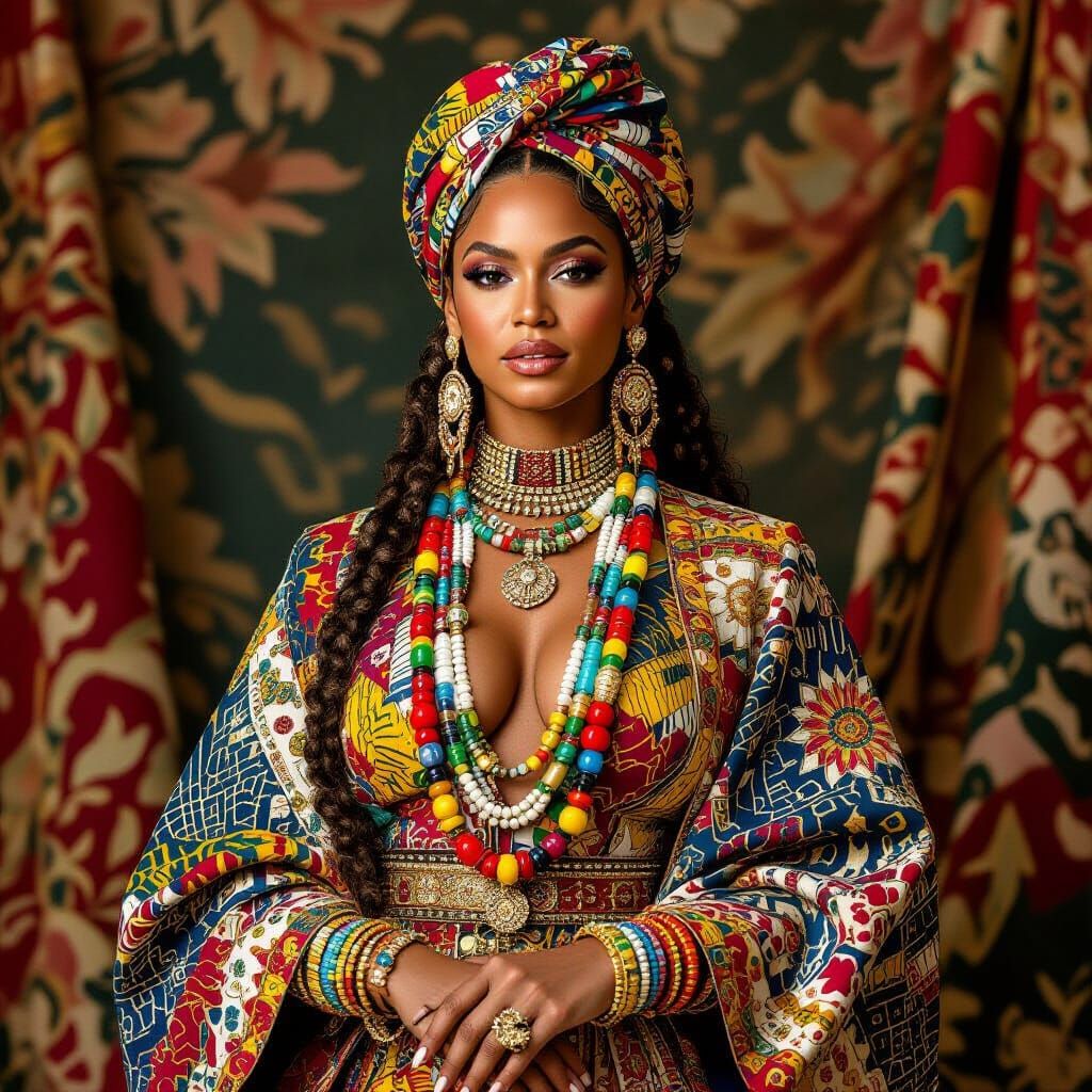 Queen in Traditional African Attire, Regal Portrait