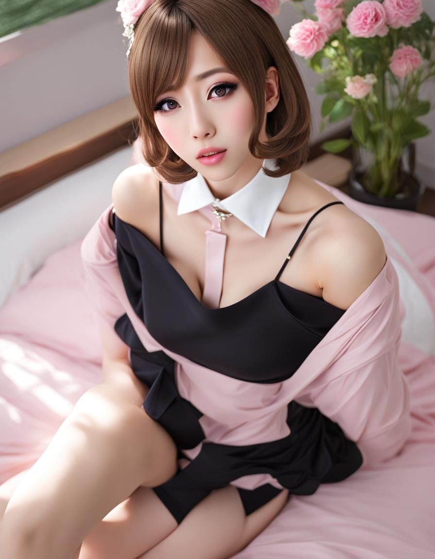 High-Definition Photo of Androgynous Figure in Leather Bodys...