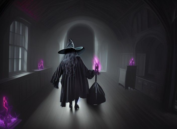 Witch in Dark Hall Concept Art
