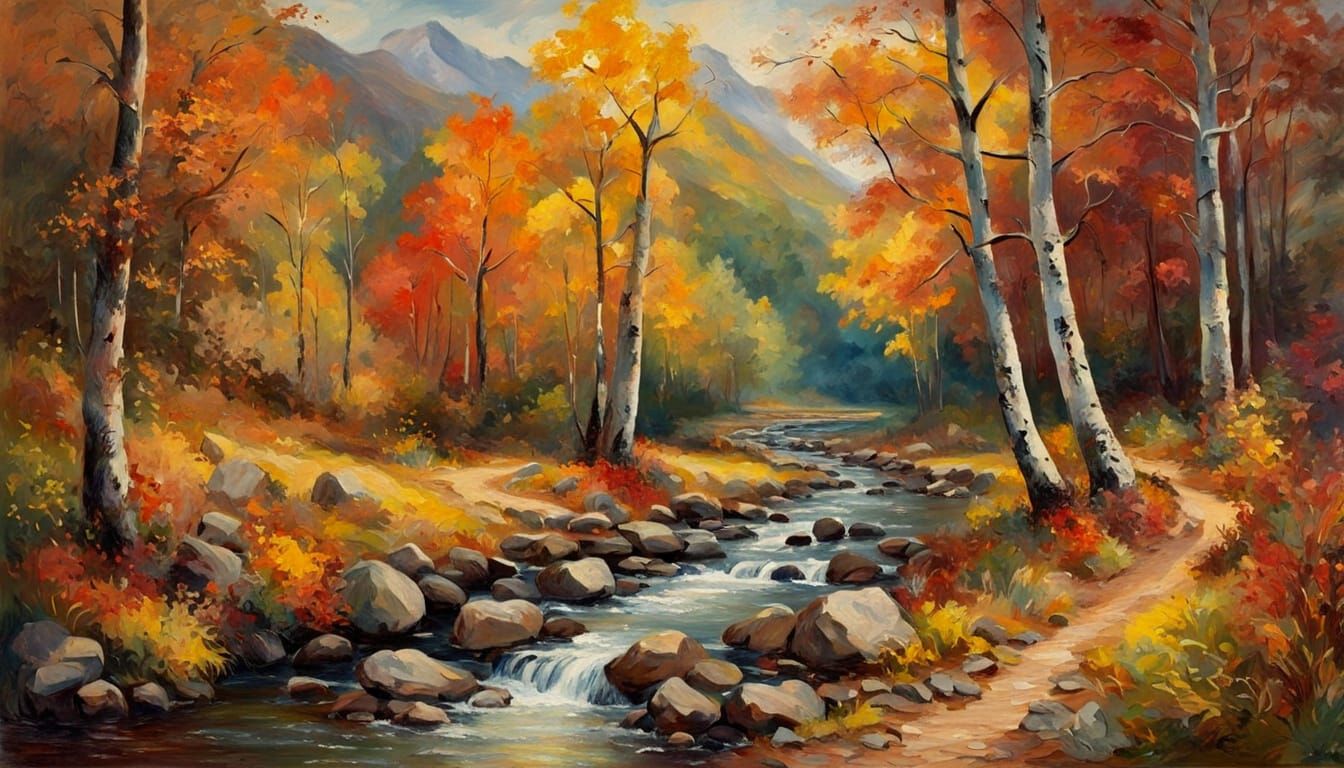 Autumn Landscape in Triadic Colors