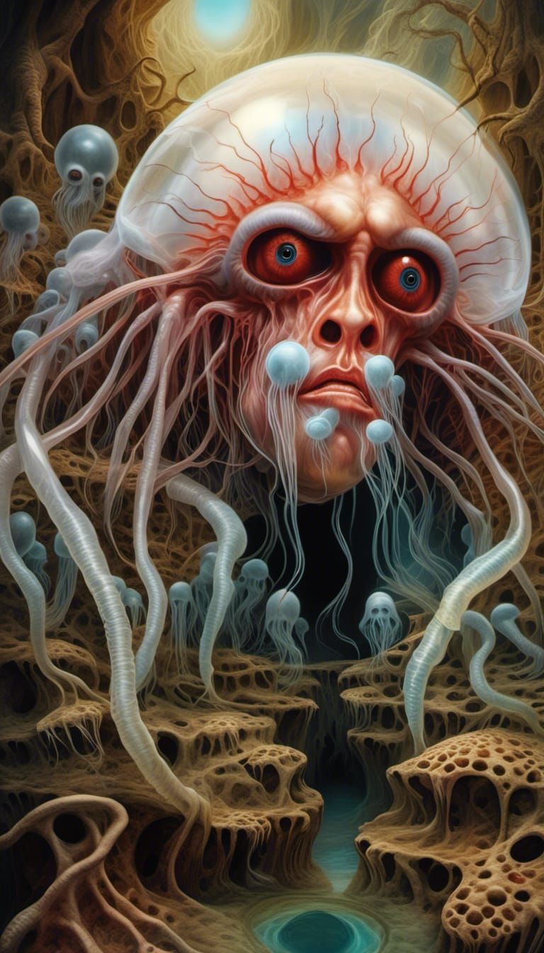 Surreal Jellyfish Alien in Gothic Style