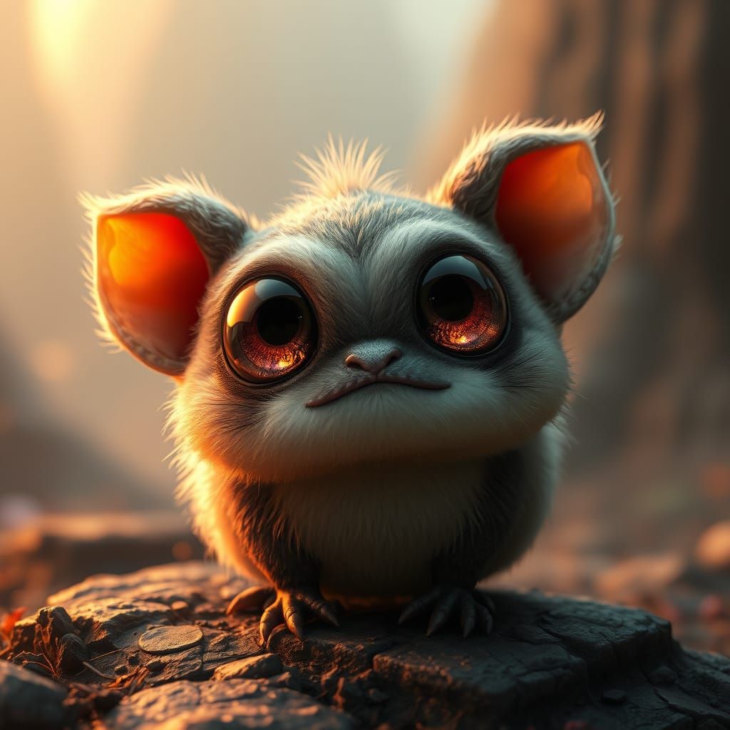 Whimsical Fantasy Creature in a Dreamlike Landscape