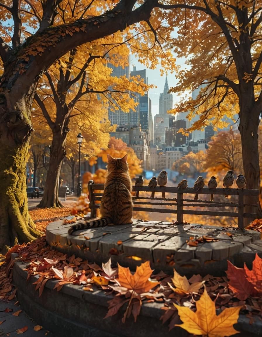 Autumn Cityscape in Dramatic Lighting