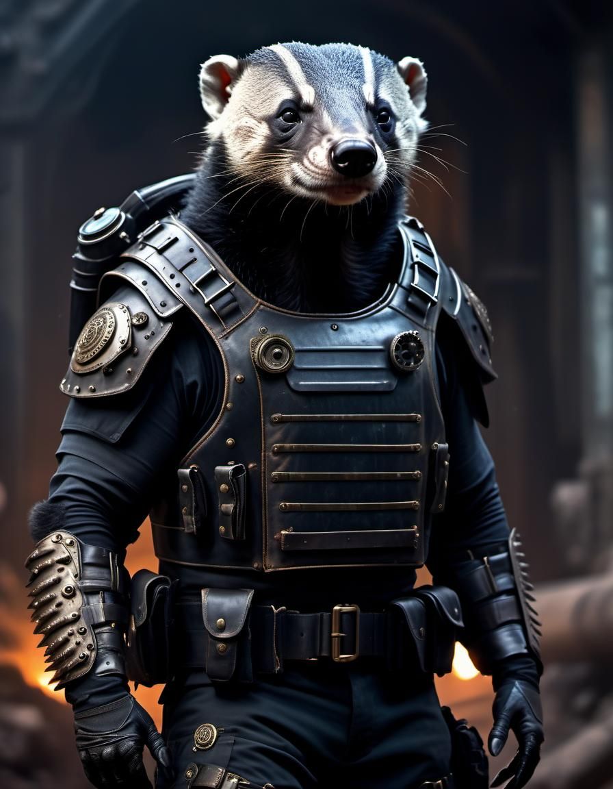 Tactical Honey Badger (one of a series of images made for my husband)