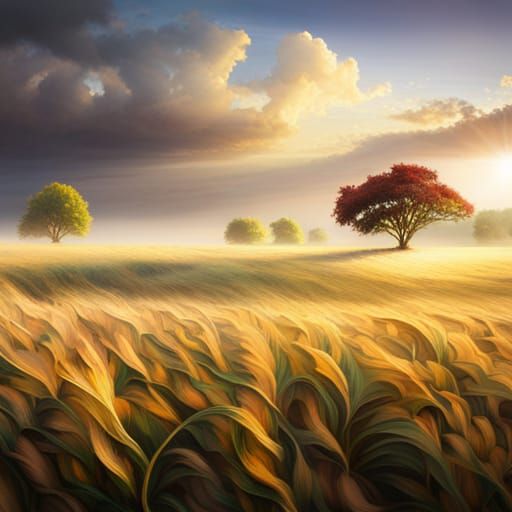 Realistic Cornfield in High Resolution Photography