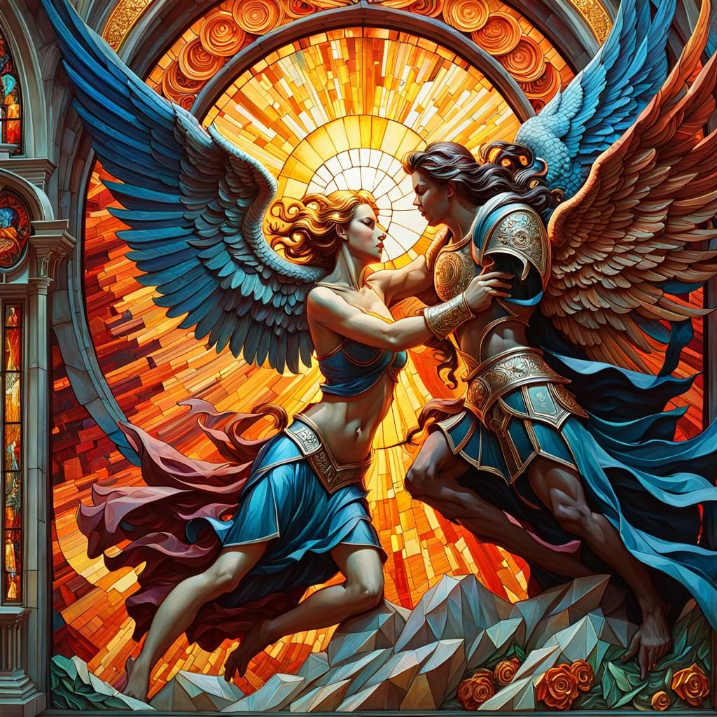 Angels and Demons Clash in Pastiglia Relief