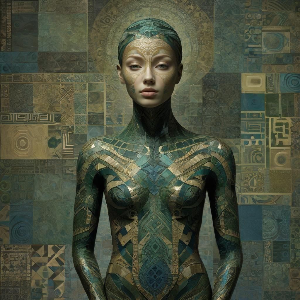 Geometric Figure in Art Nouveau Style