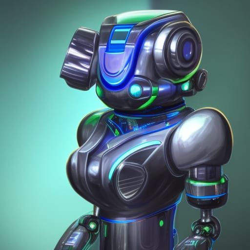 Futuristic Robot Cat's Mechanical Dinner: Hyperrealistic Art