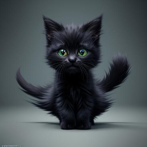 Cute Kittens Playing: Detailed Matte Painting