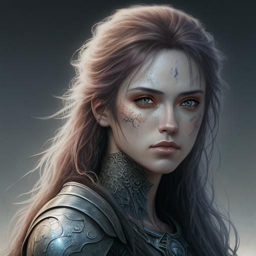 Artistic Portrait of a Young Woman in Pastels