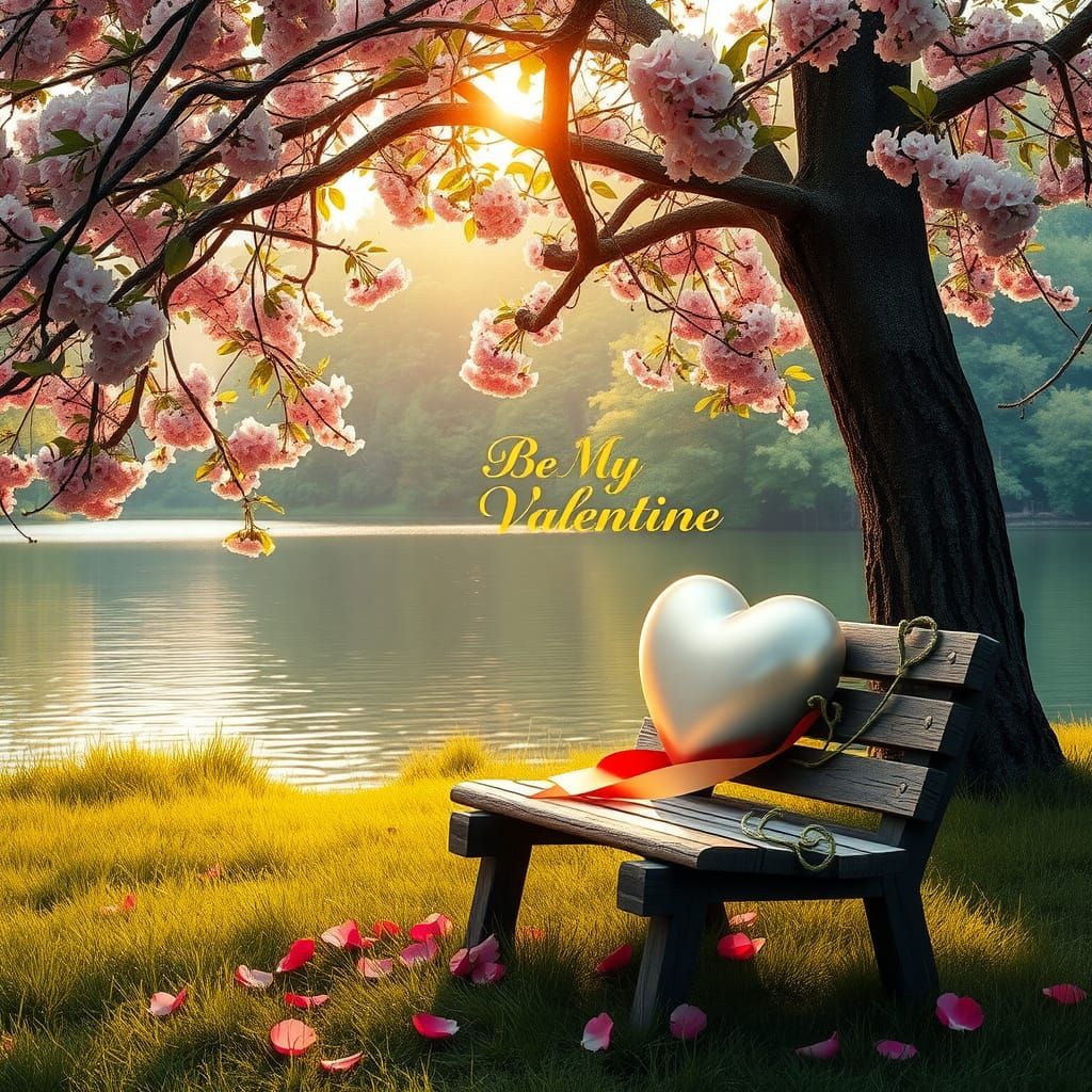 Golden Heart Beseeches Silver Valentine in Serene Lakeside S...
