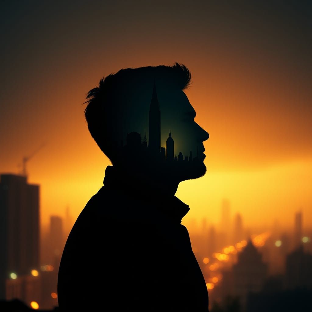 Post-Apocalyptic Double Exposure in Cinematic Style